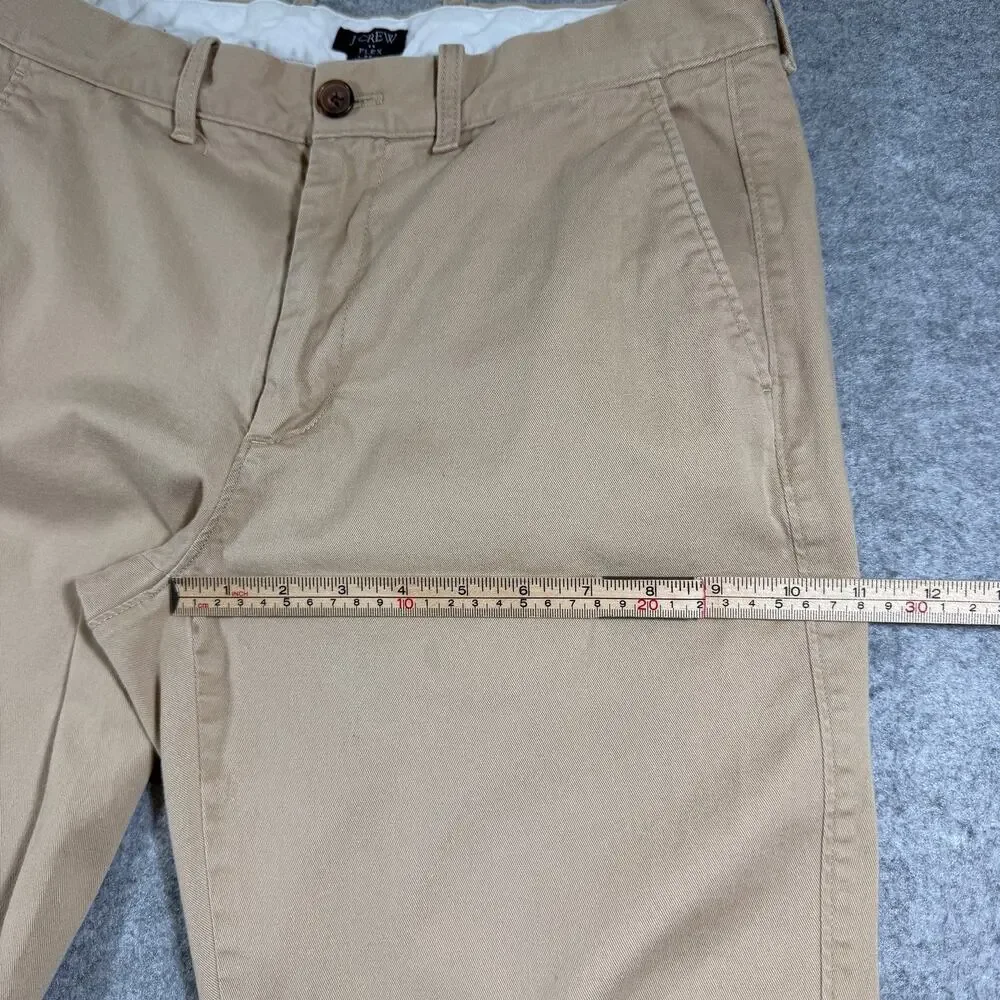 J.Crew Flex Chino Pants Mens 32x32 Khaki Straight Fit Stretch Cotton Preppy